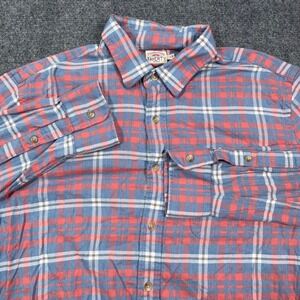 Faherty Movement Shirt Button Down Mens Large Plaid Performance Stretch Blue Red